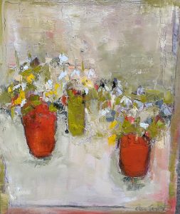 Elsa Taylor Snowdrops and Wild Daffodils 60x50cm Oil on Canvas